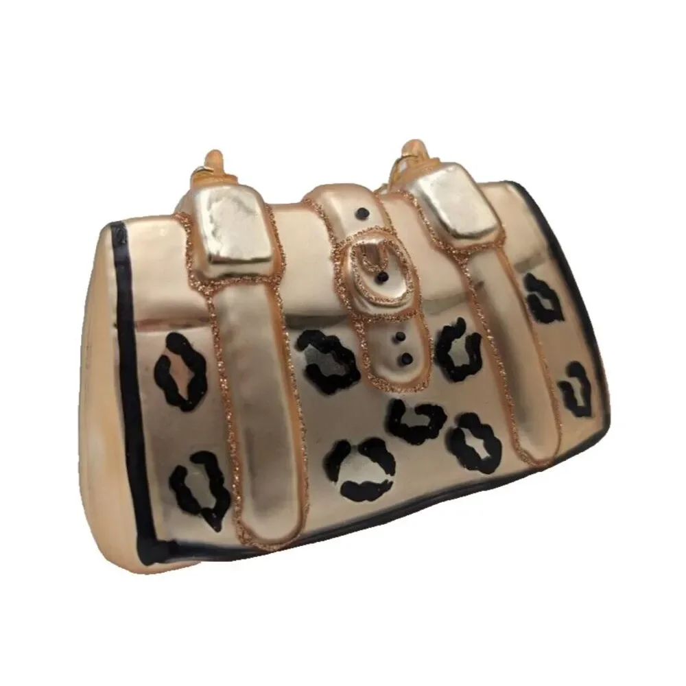 Robert Stanley Christmas Ornament Animal Print Purse With‎ Chain Strap